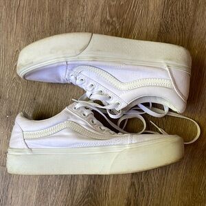 Vans White Platform